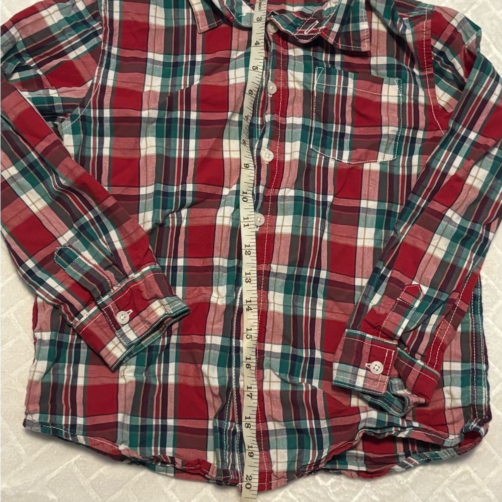 Gymboree Red and Green Plaid Button Down Shirt